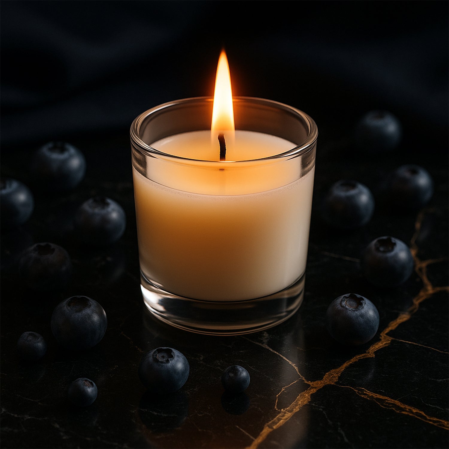 Inlief  Blueberry Soy-blend Votive Candle Glass