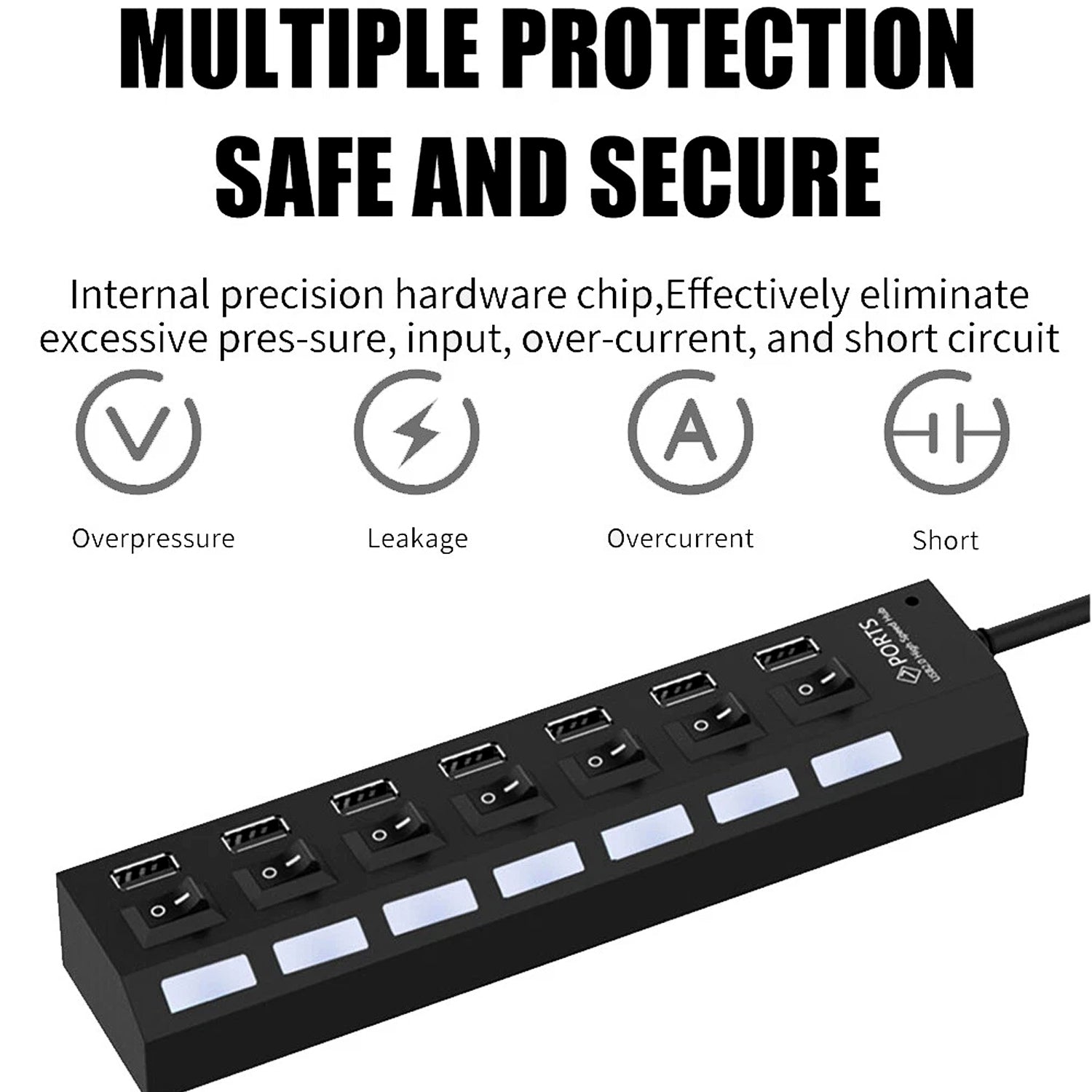 Usb Splitter Multi Port Usb 2.0 Hub 7 Port