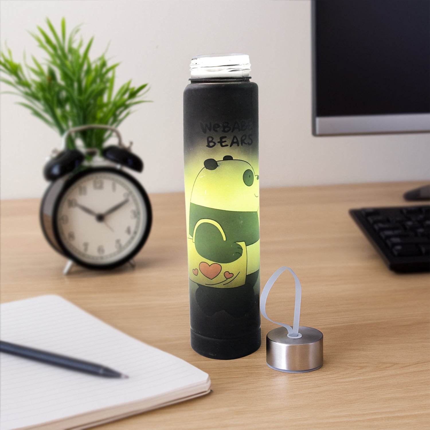 Cute Cartoon Printed Plastic Water Bottle (300 Ml )