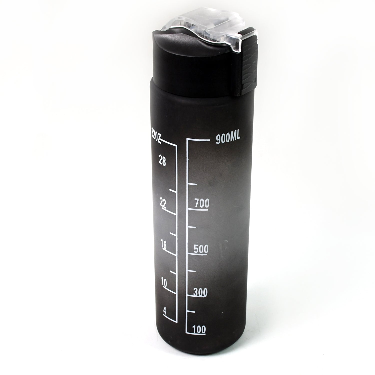 Water Bottle With Straw - Plastic Black (900 Ml)