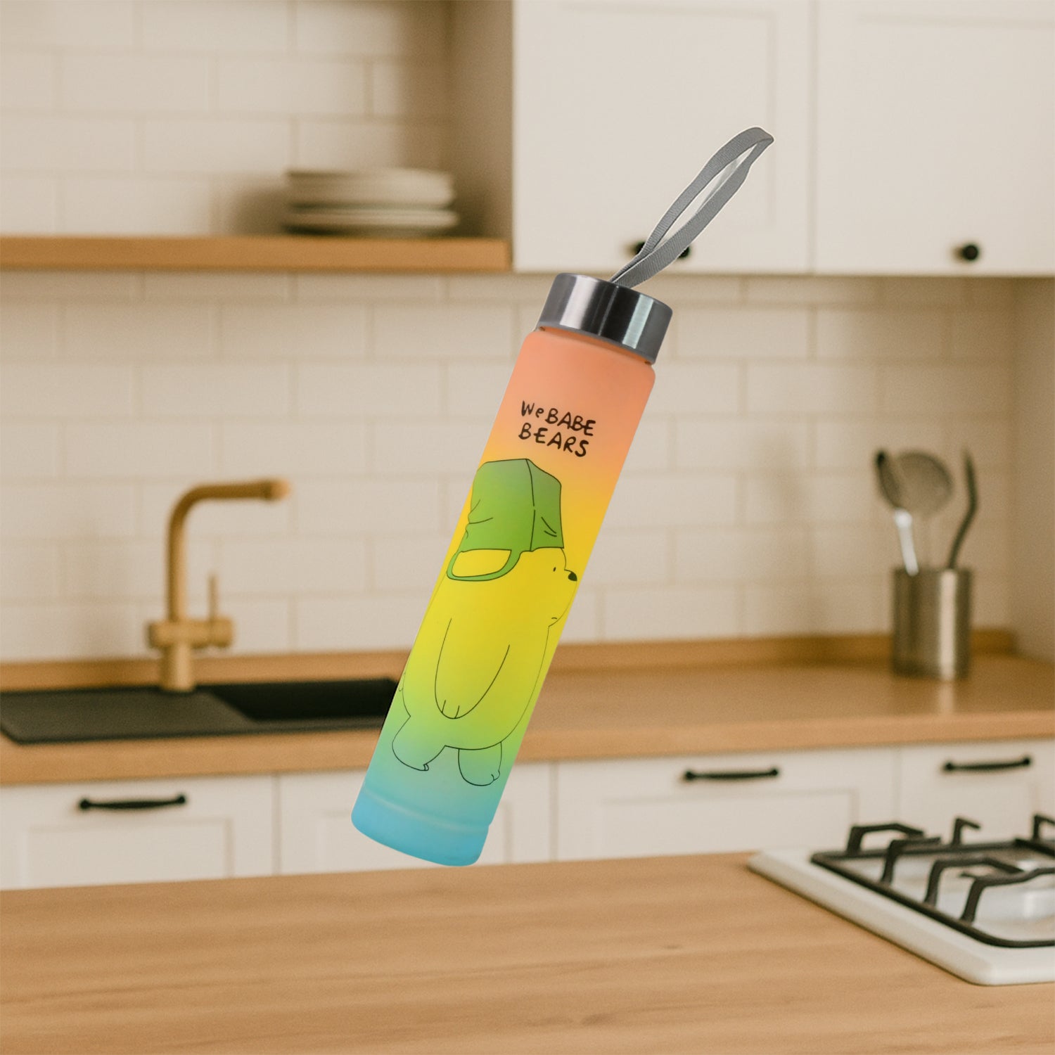 Cute Cartoon Printed Plastic Water Bottle