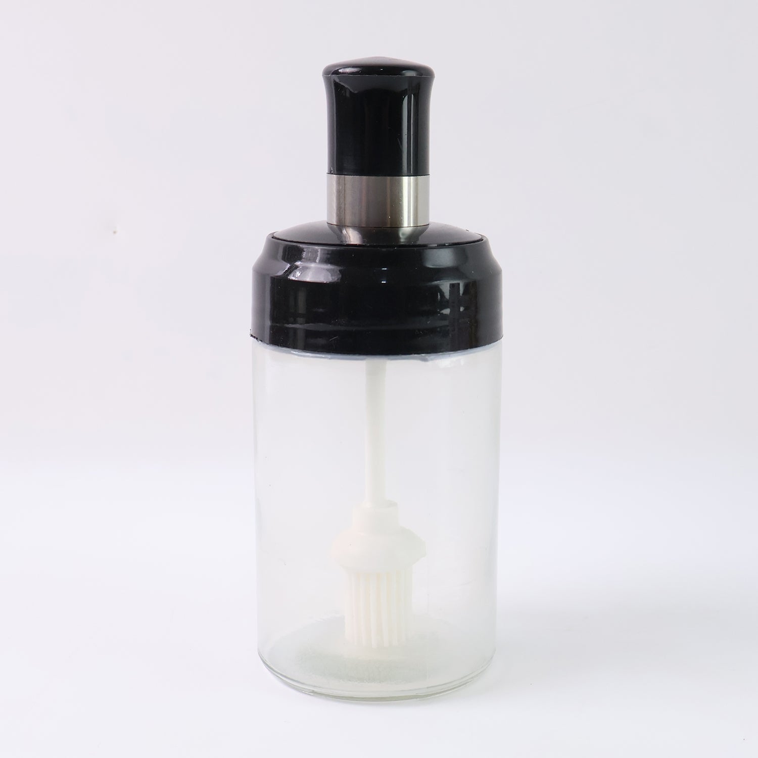 Glass Oil Dispenser Bottle With Integrated Silicone Basting Brush (250ml Approx)