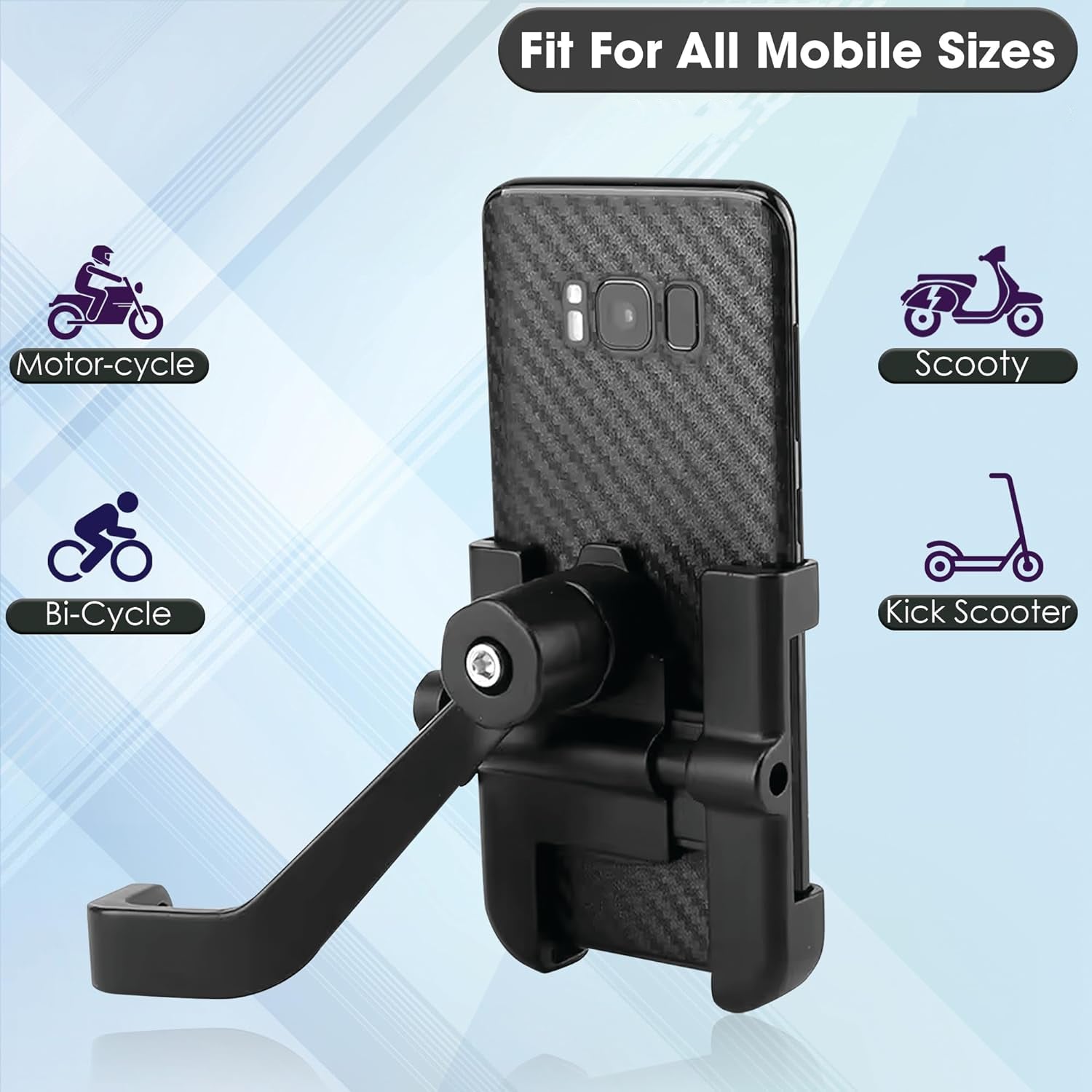 Bike - Scooty 360 Degree Rotating Mobile Holder Stand Full Metal Body