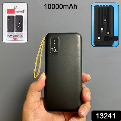 10000mah 12w Fast Charging Power Bank With Built 4 In 1 Usb