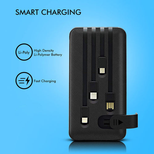 10000mah 12w Fast Charging Power Bank With Built 4 In 1 Usb