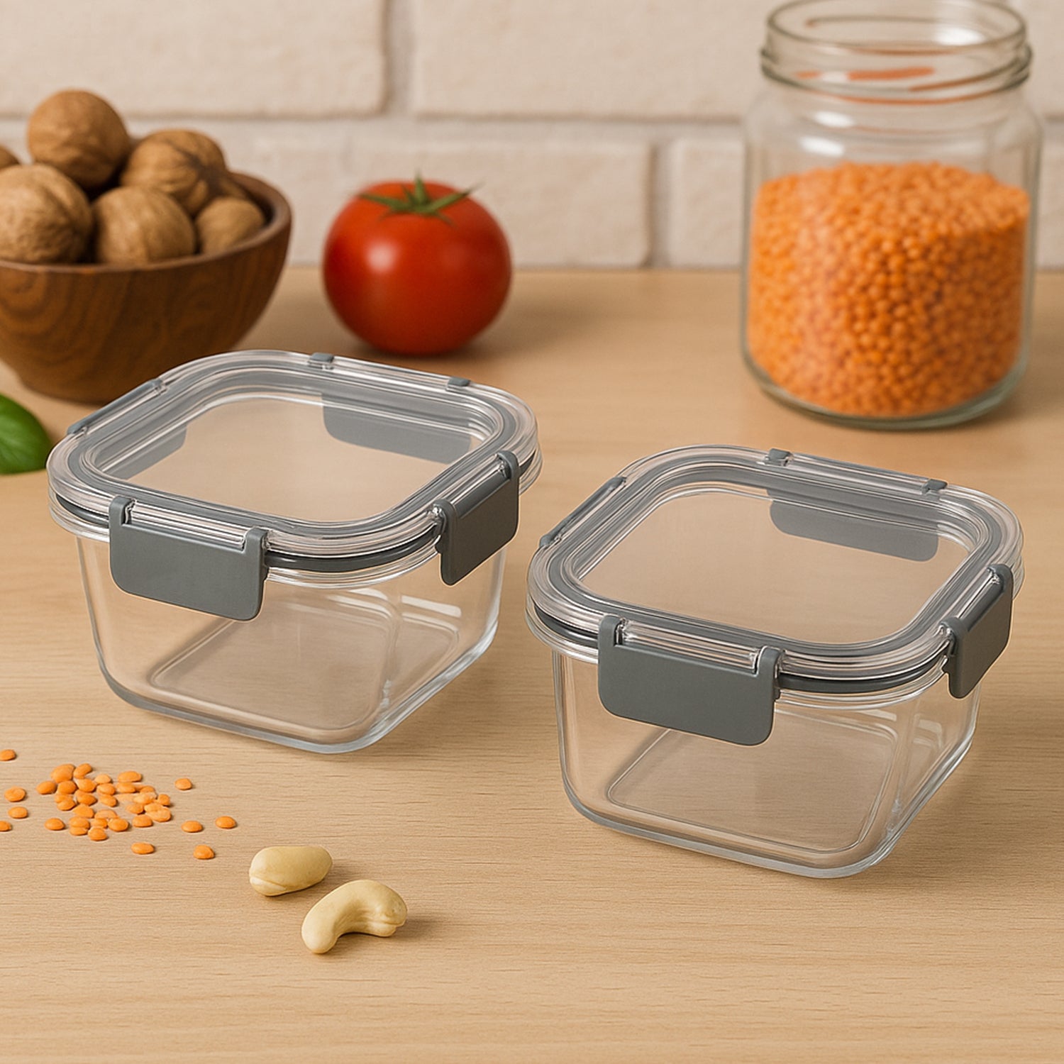Press & Lock Airtight Food Storage Container Set