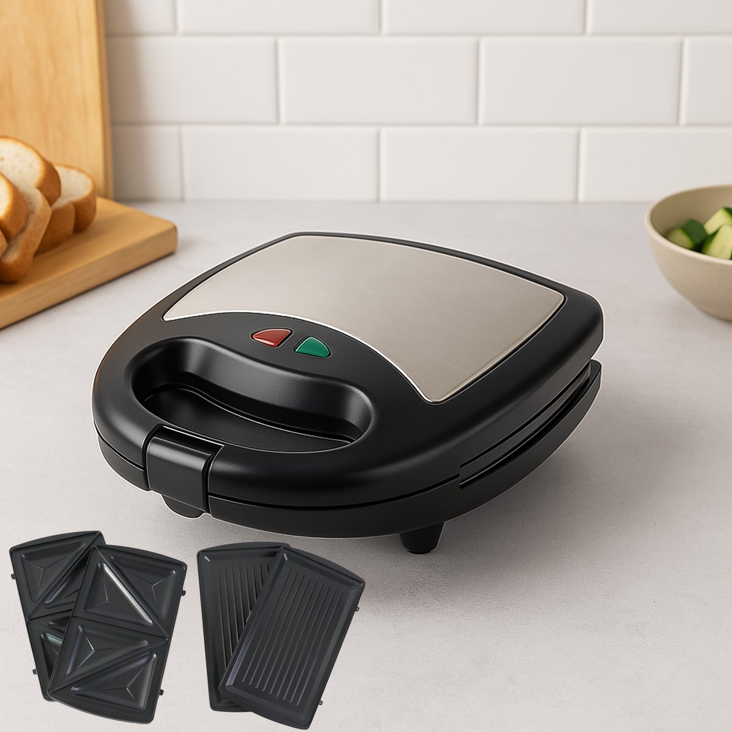 Sandwich Maker With Interchangeable Plates