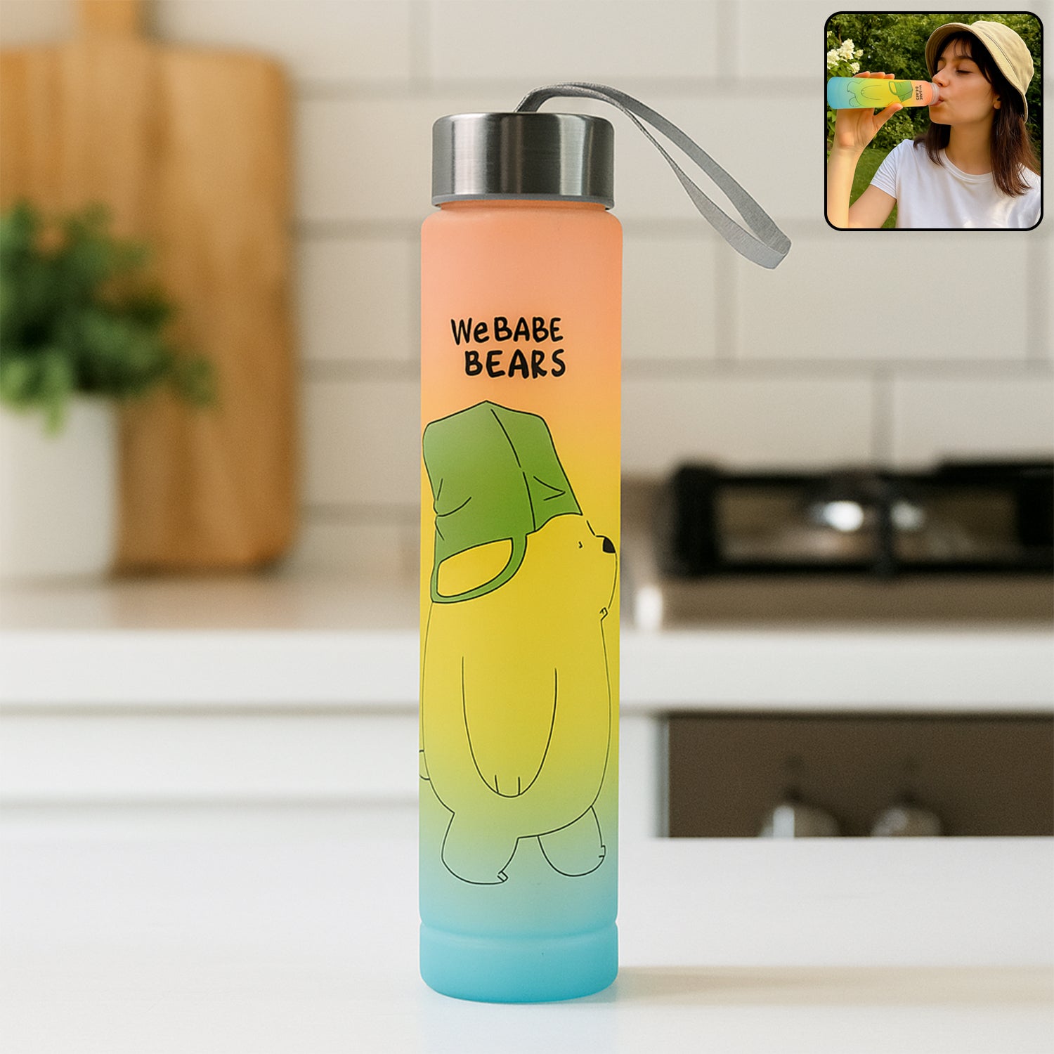 Cute Cartoon Printed Plastic Water Bottle