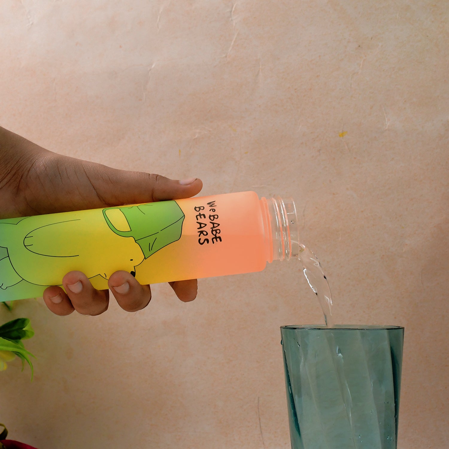 Cute Cartoon Printed Plastic Water Bottle