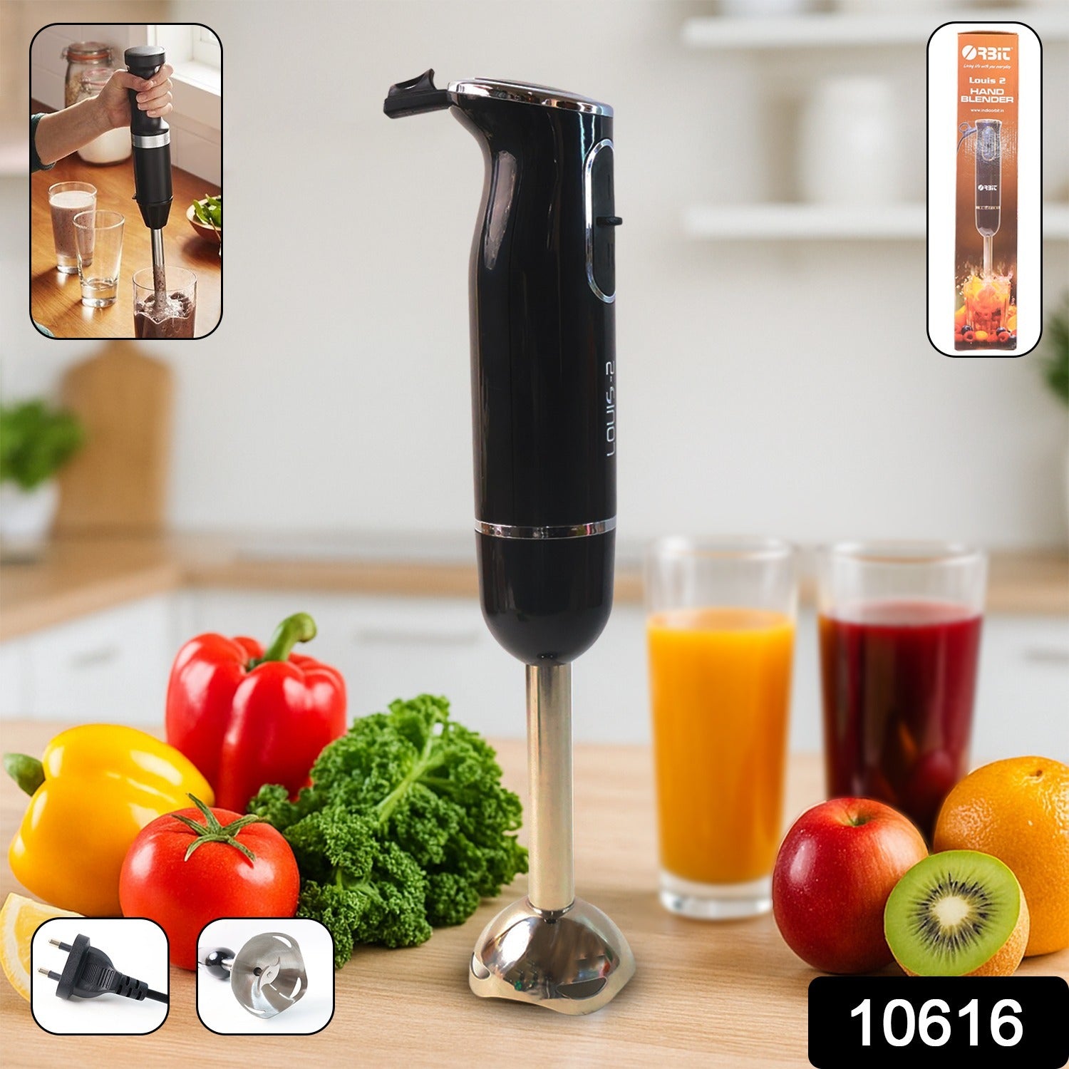 Electric Hand Blender With Stainless Steel Blade