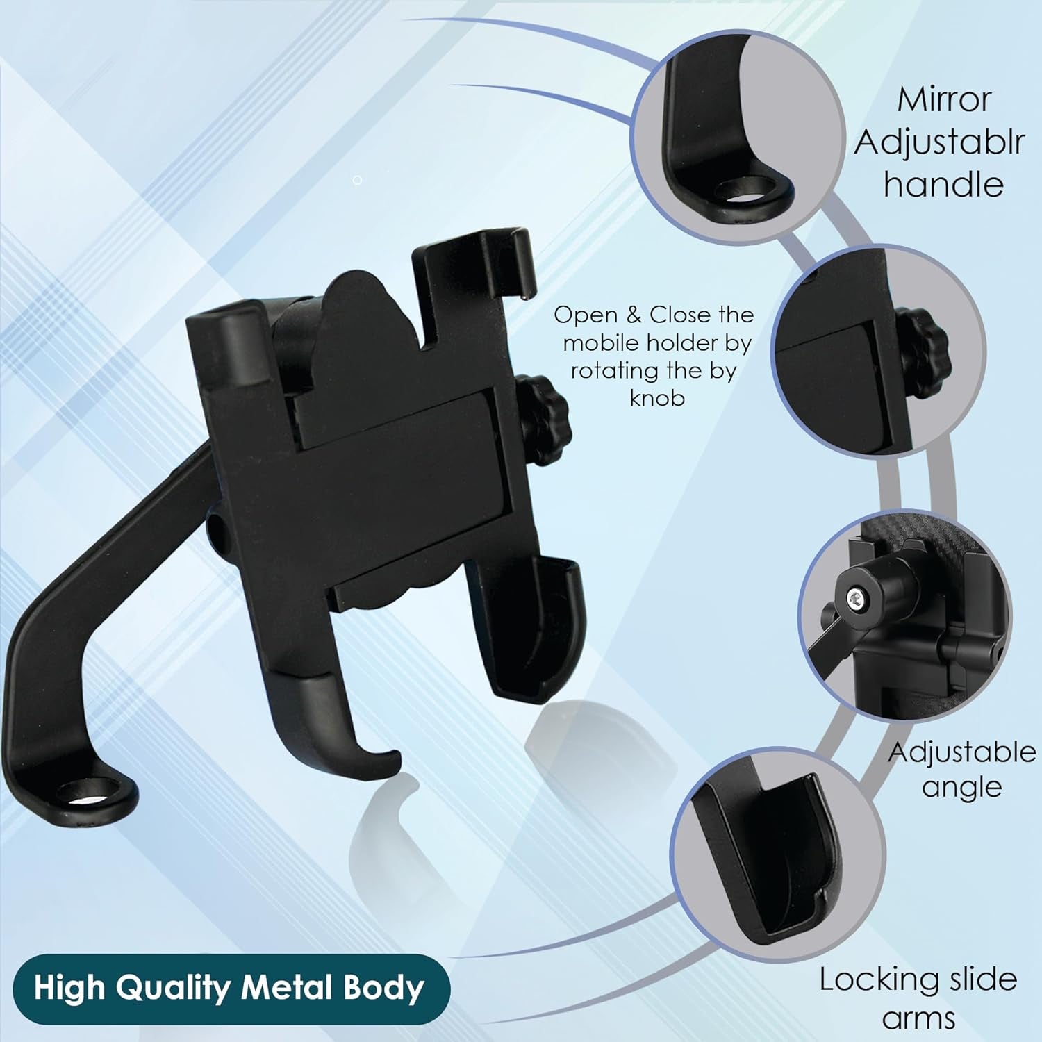 Bike - Scooty 360 Degree Rotating Mobile Holder Stand Full Metal Body