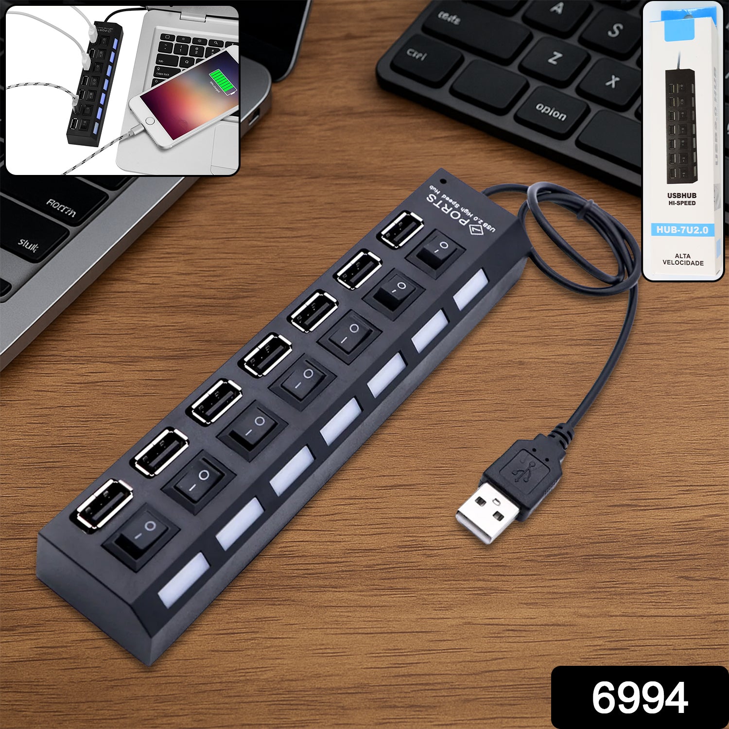 Usb Splitter Multi Port Usb 2.0 Hub 7 Port