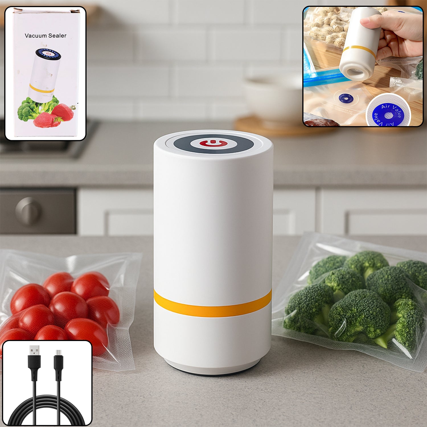 Vacuum Sealer Machine - Portable Usb Rechargeable