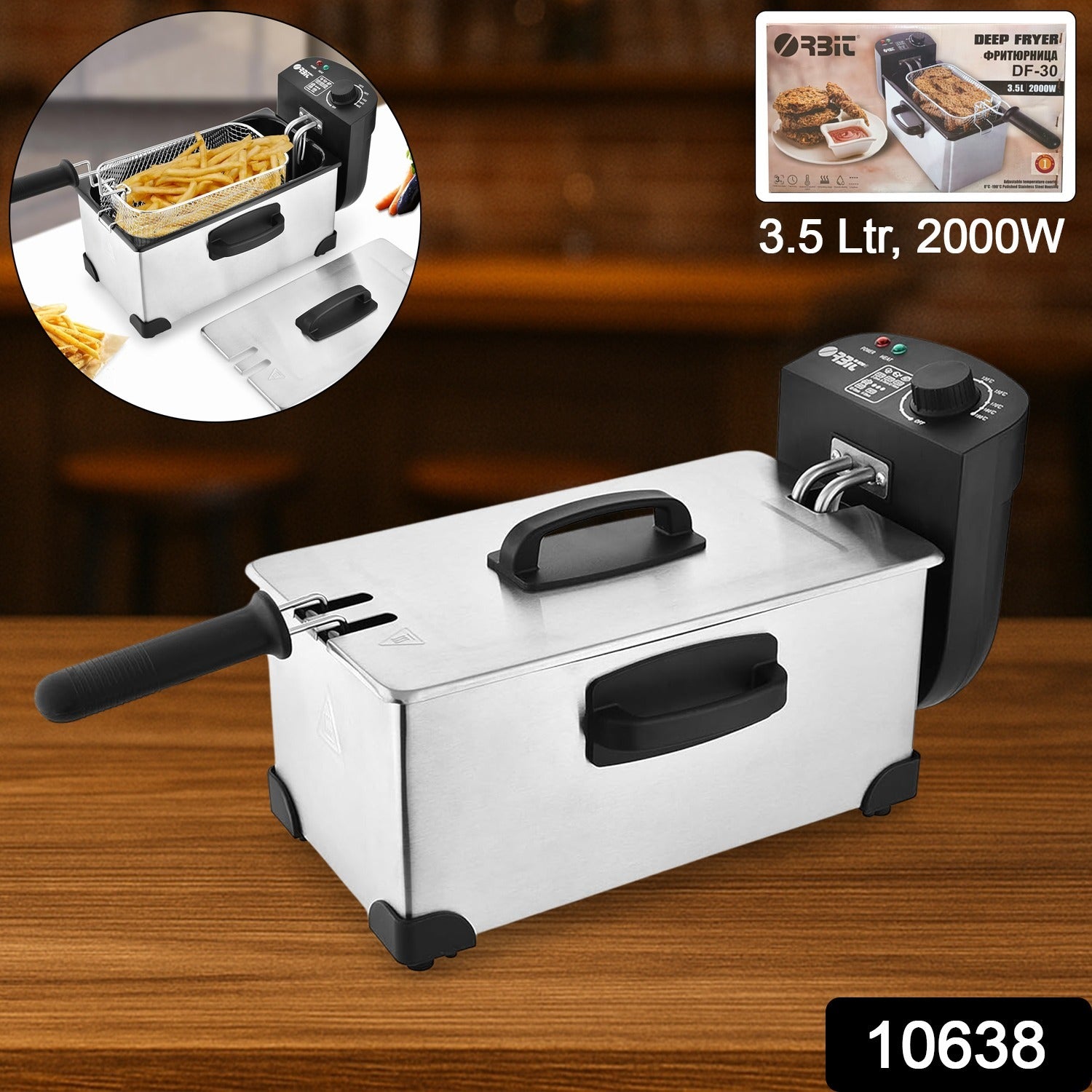 Deep Fryer With Heavy Duty 2000w , 3.5 Litre Oil Capacity