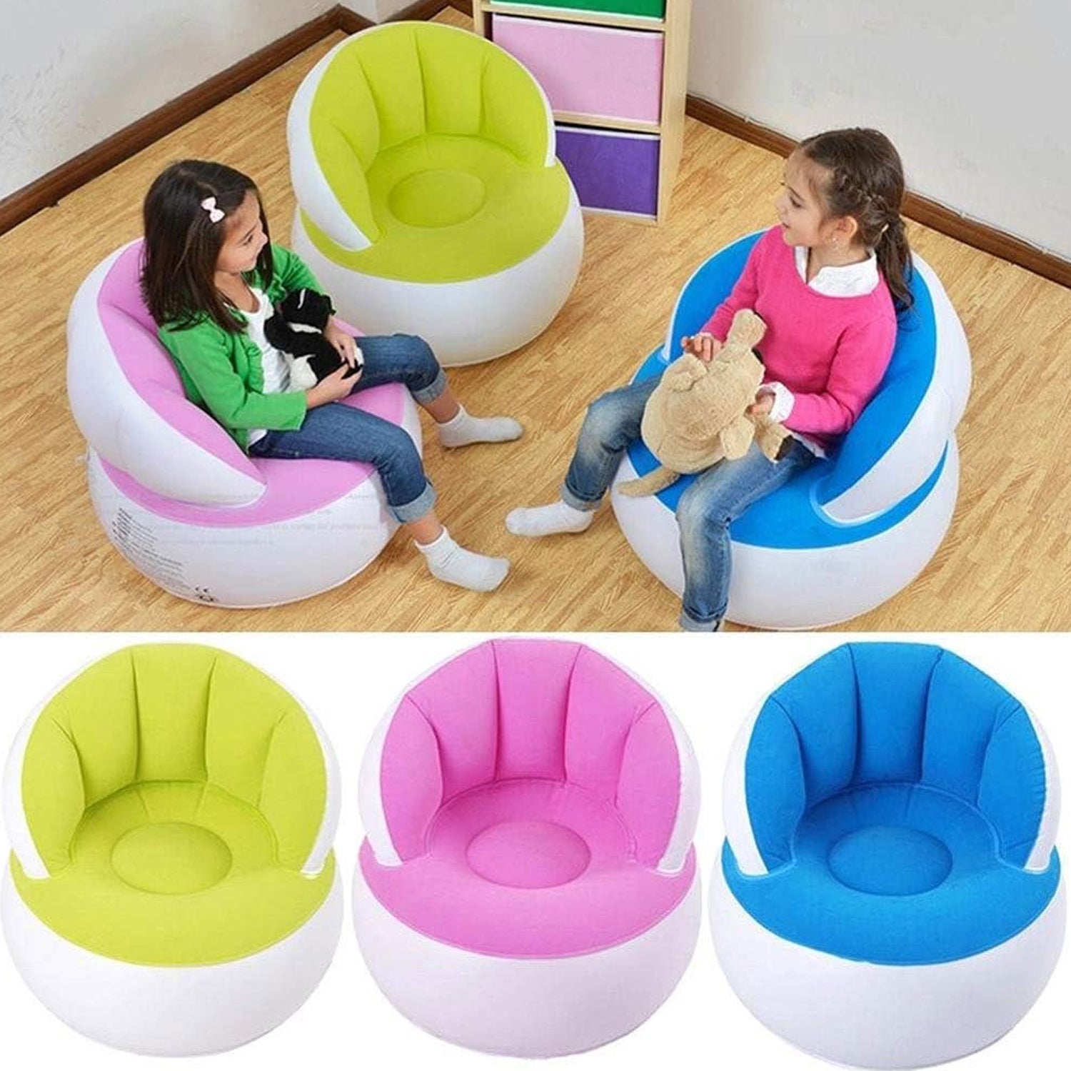 Kids Inflatable Sofa Chair With Backrest
