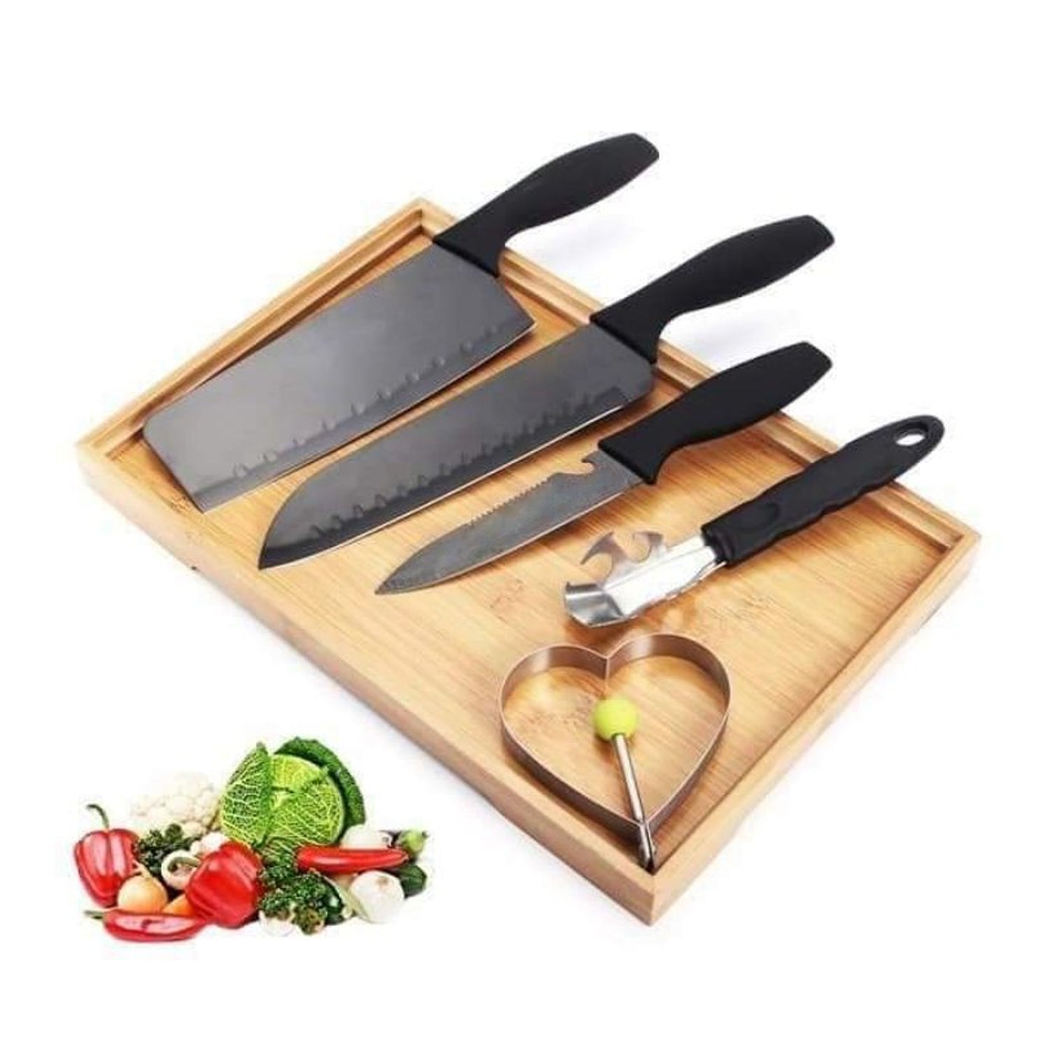 5-piece Forged Kitchen Chef Stainless Steel Knife Set