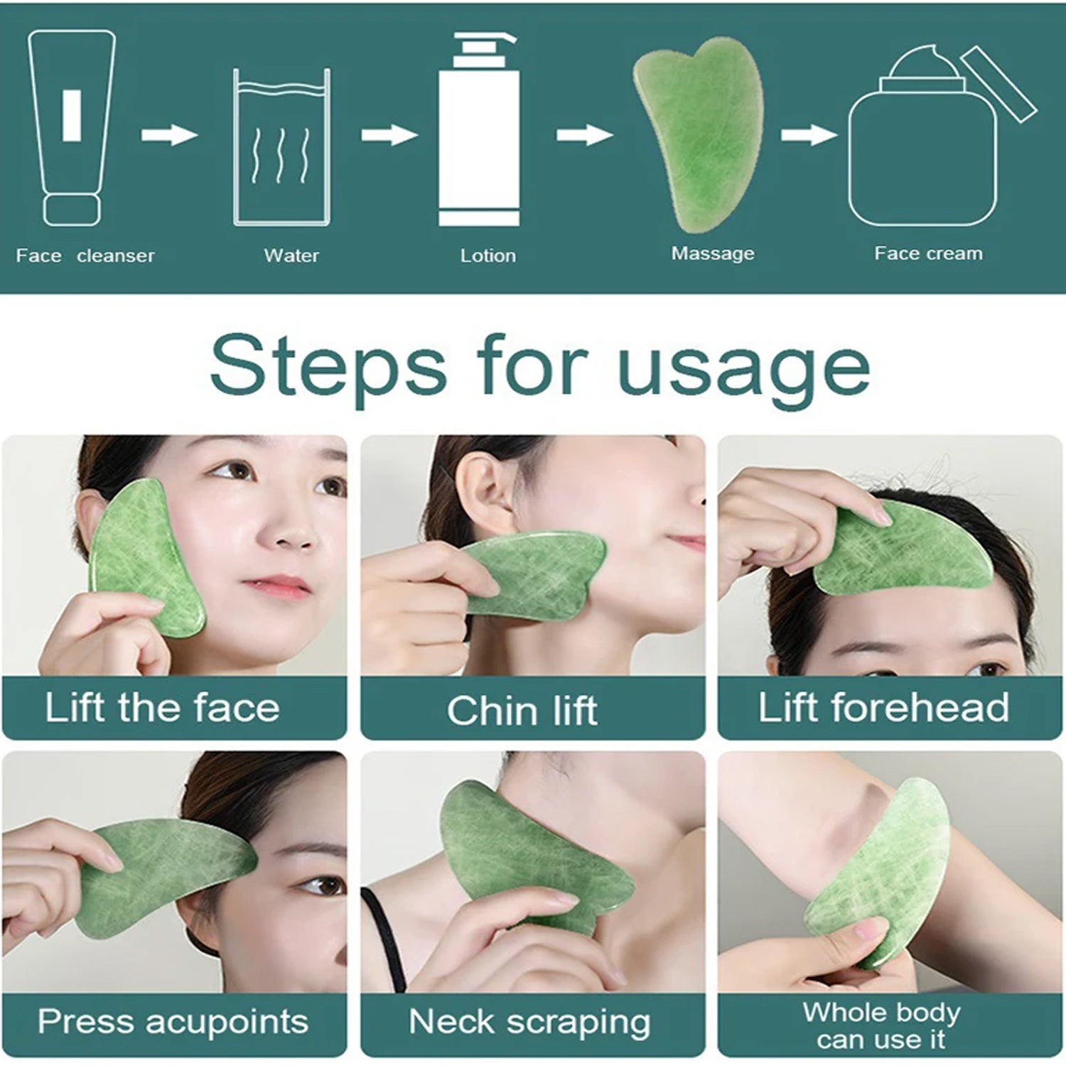 Anti Aging Jade Roller Massager For Face Massager