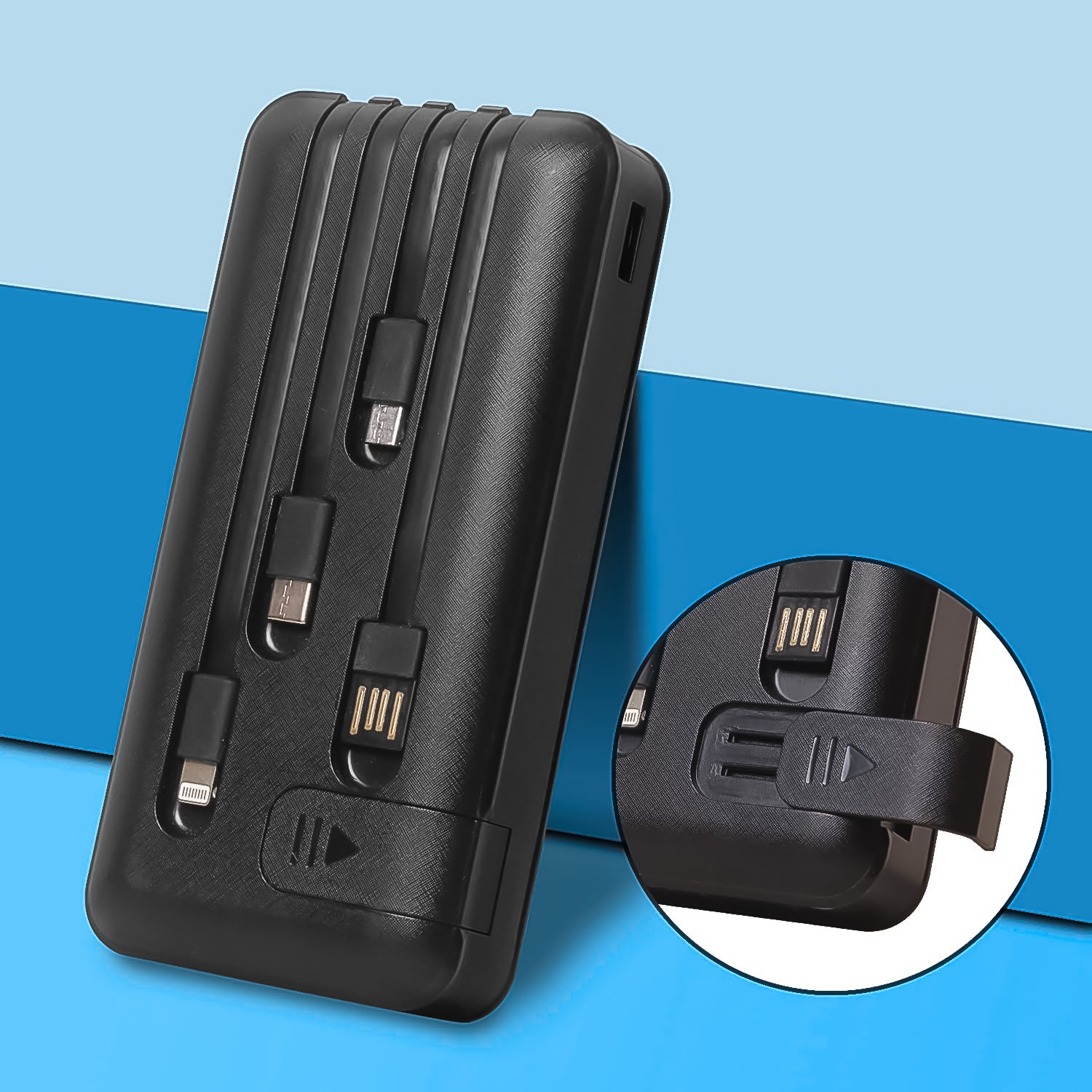 10000mah 12w Fast Charging Power Bank With Built 4 In 1 Usb