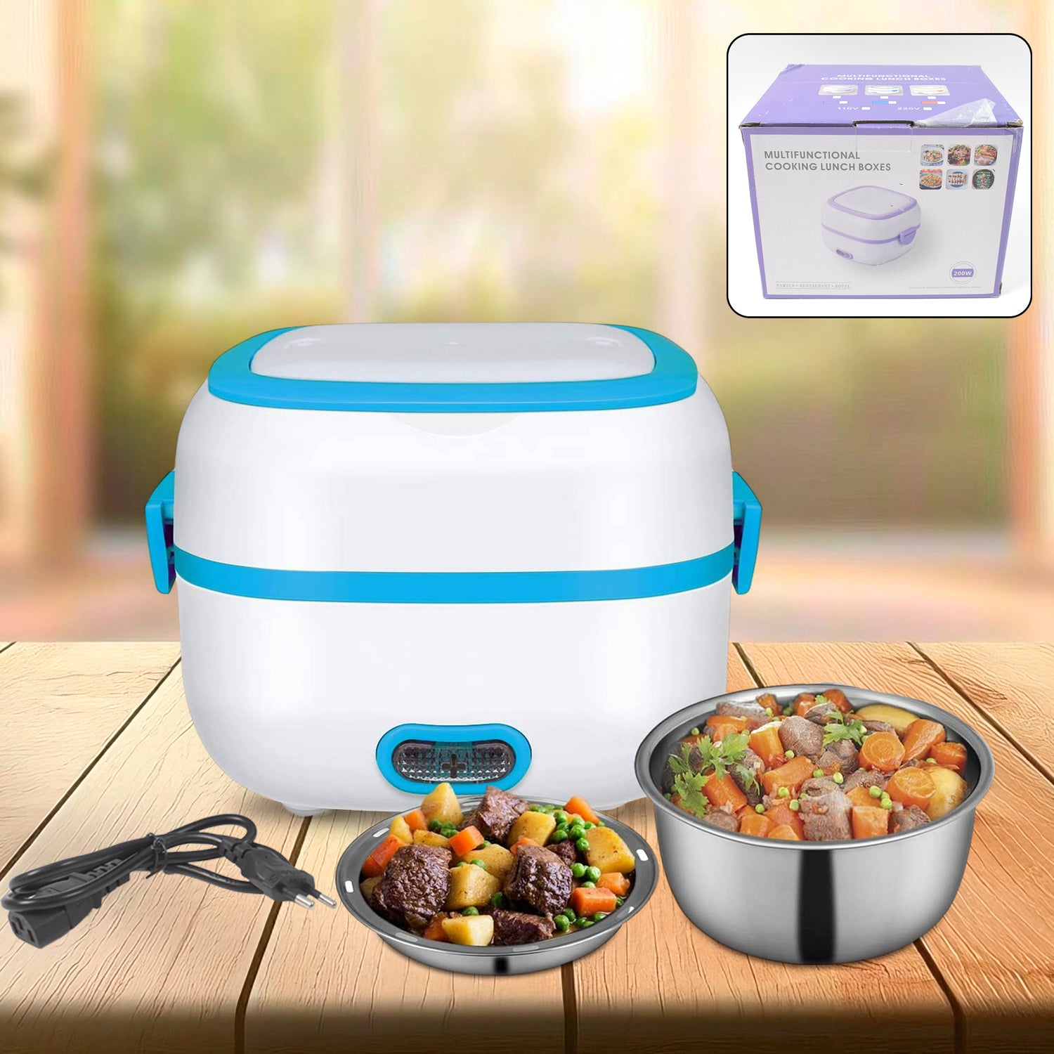 Electric Lunch Box 3 In 1 Food Heater & steamer