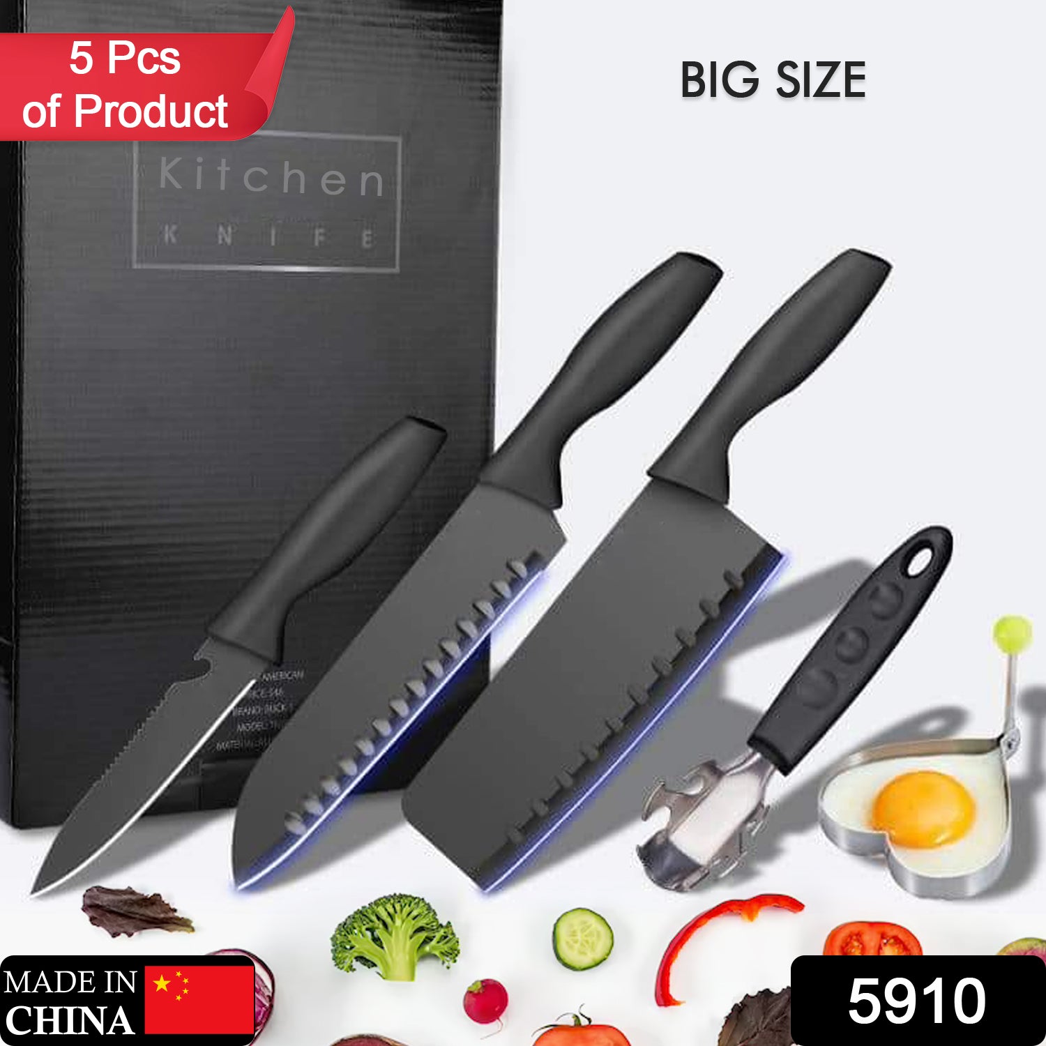 5-piece Forged Kitchen Chef Stainless Steel Knife Set