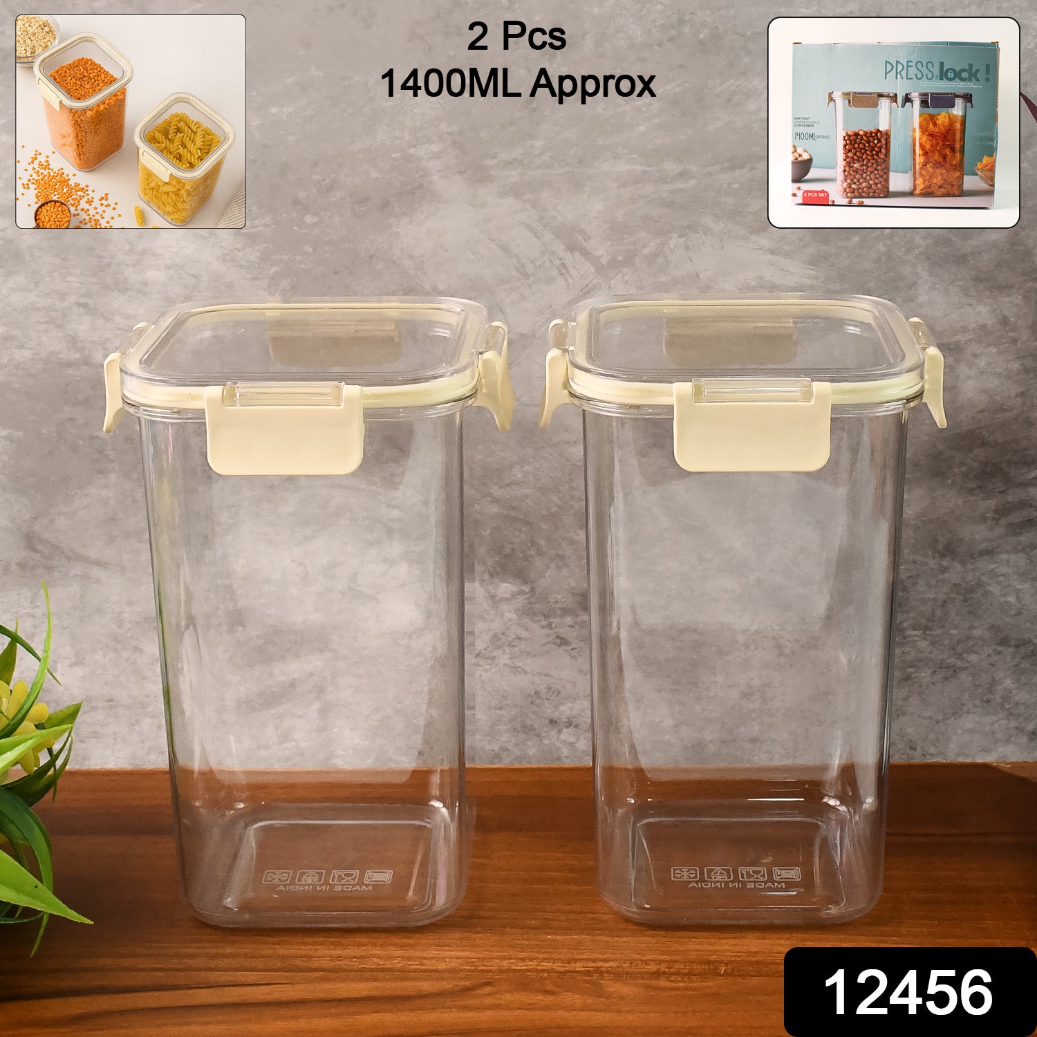 Press & Lock Airtight Kitchen Storage Container Set
