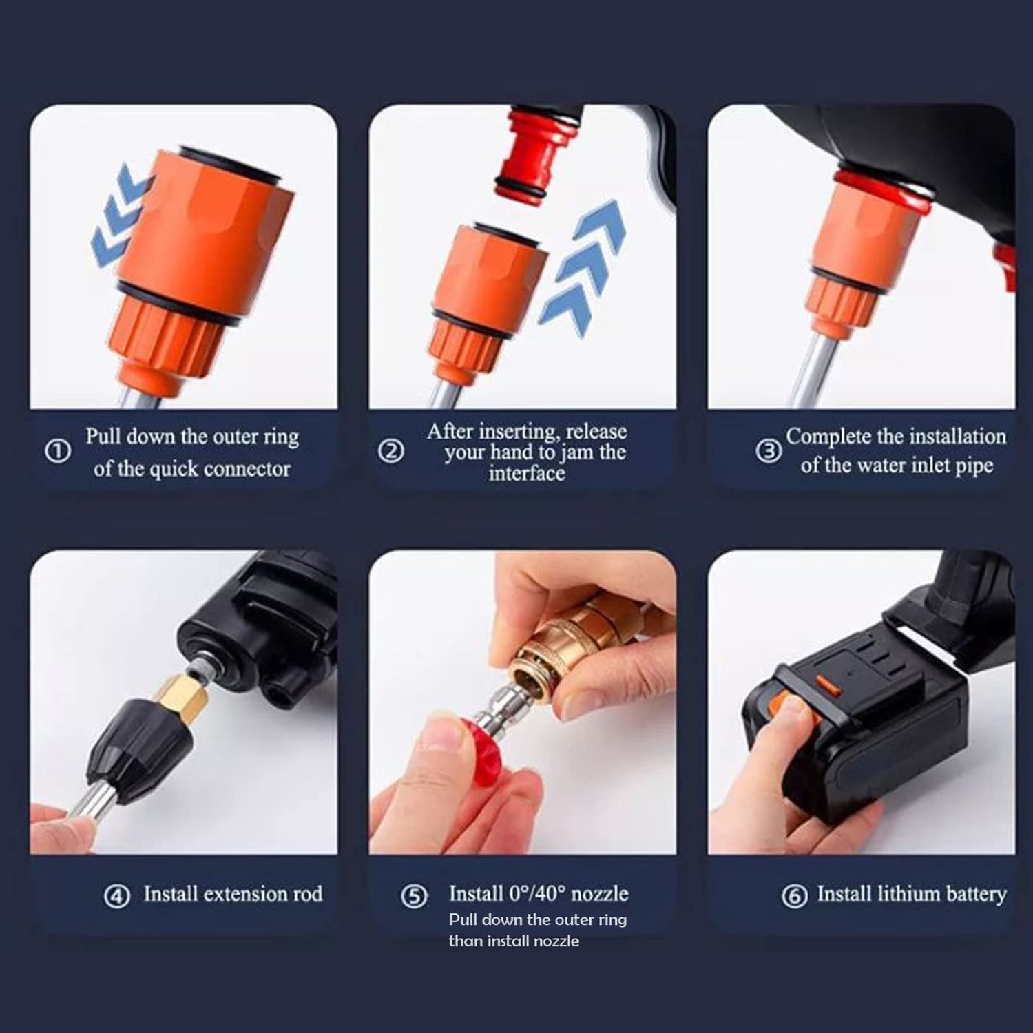 48v Car Washing Kit Portable Pressure Washer Gun (Type 1- Single Battery)