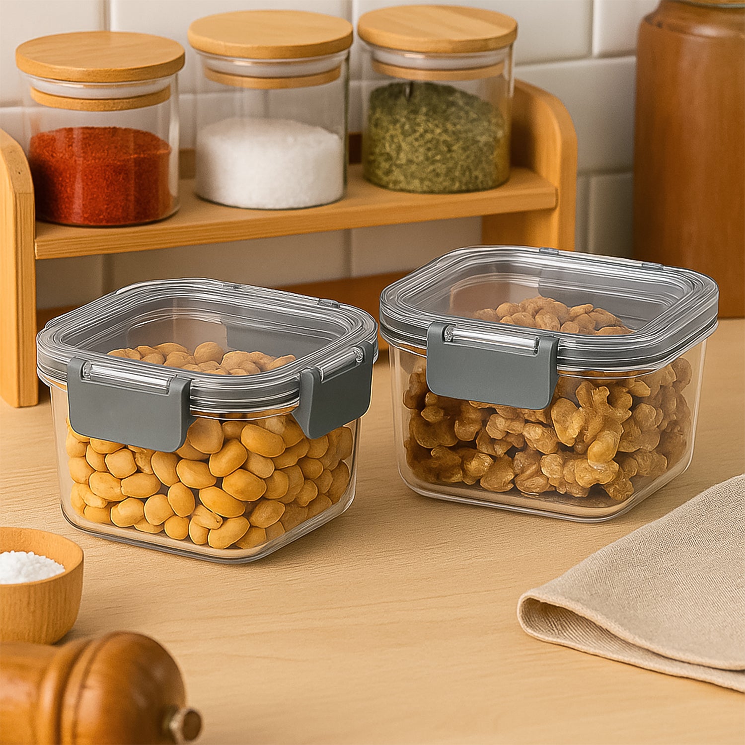 Press & Lock Airtight Food Storage Container Set