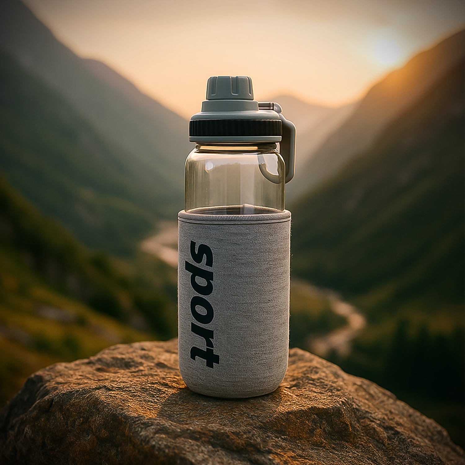 Sports Water Bottle With Protective Sleeve