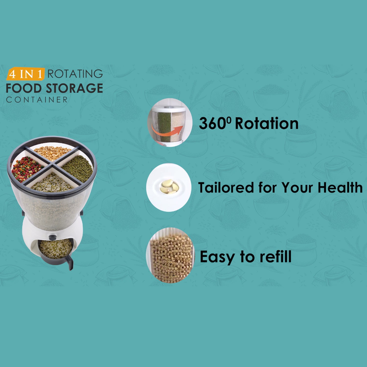 Rice Dispenser Grain Storage Container